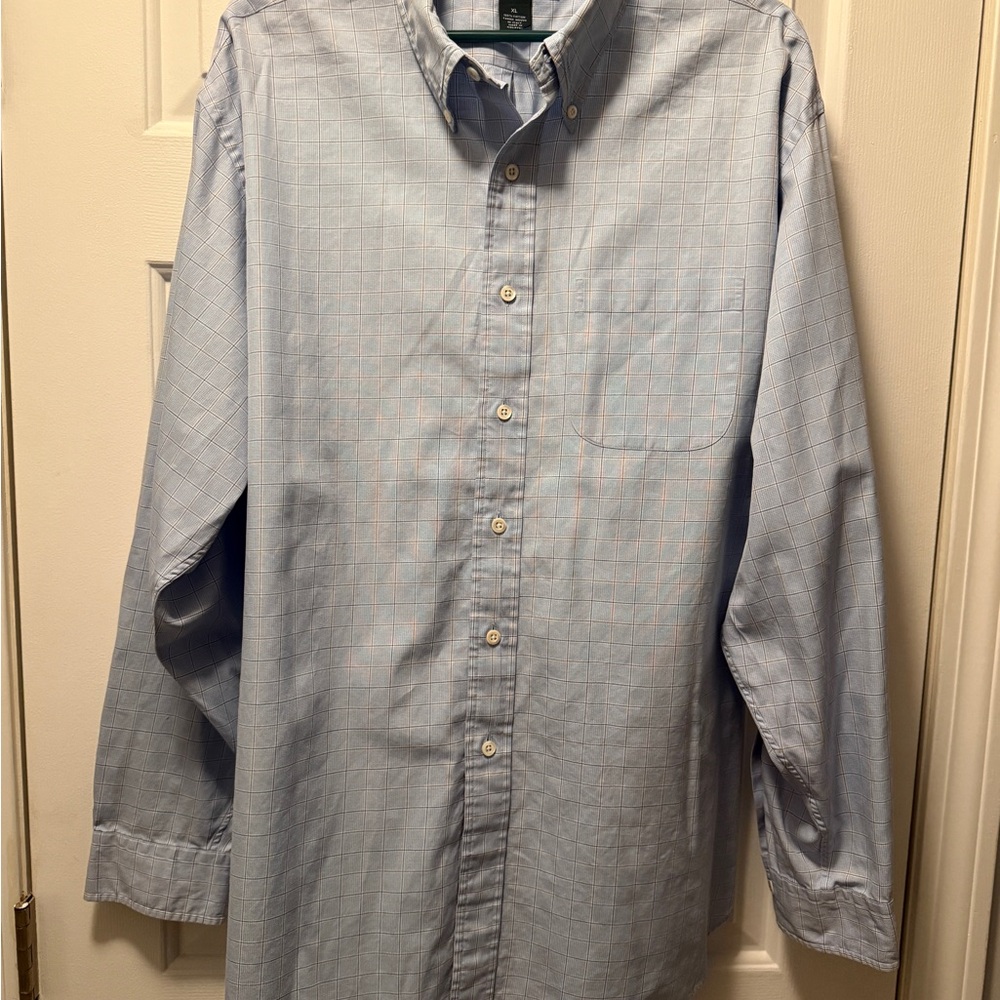 Brooks Brothers Light Blue Checkered Button Down Shirt